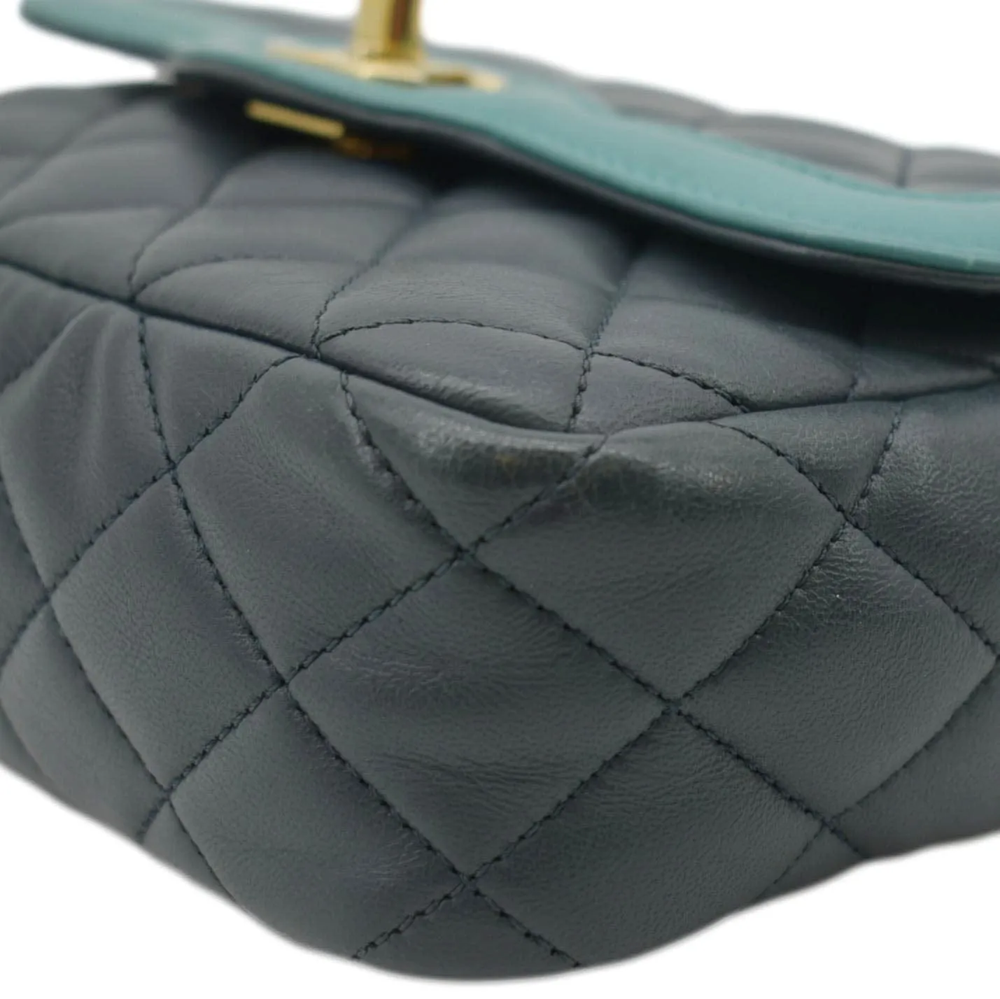 CHANEL Day Flap Quilted Leather Crossbody Bag Dark Green