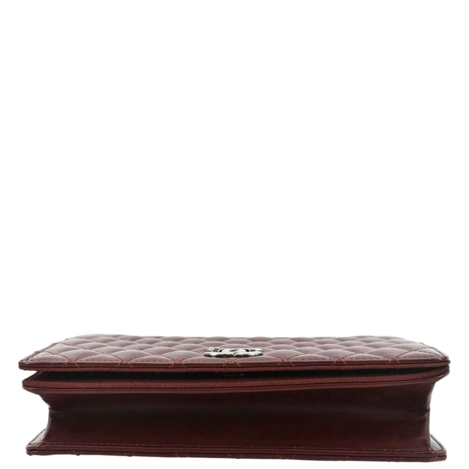 CHANEL Grosgrain Ballerine Flap Quilted Leather Crossbody Bag Maroon