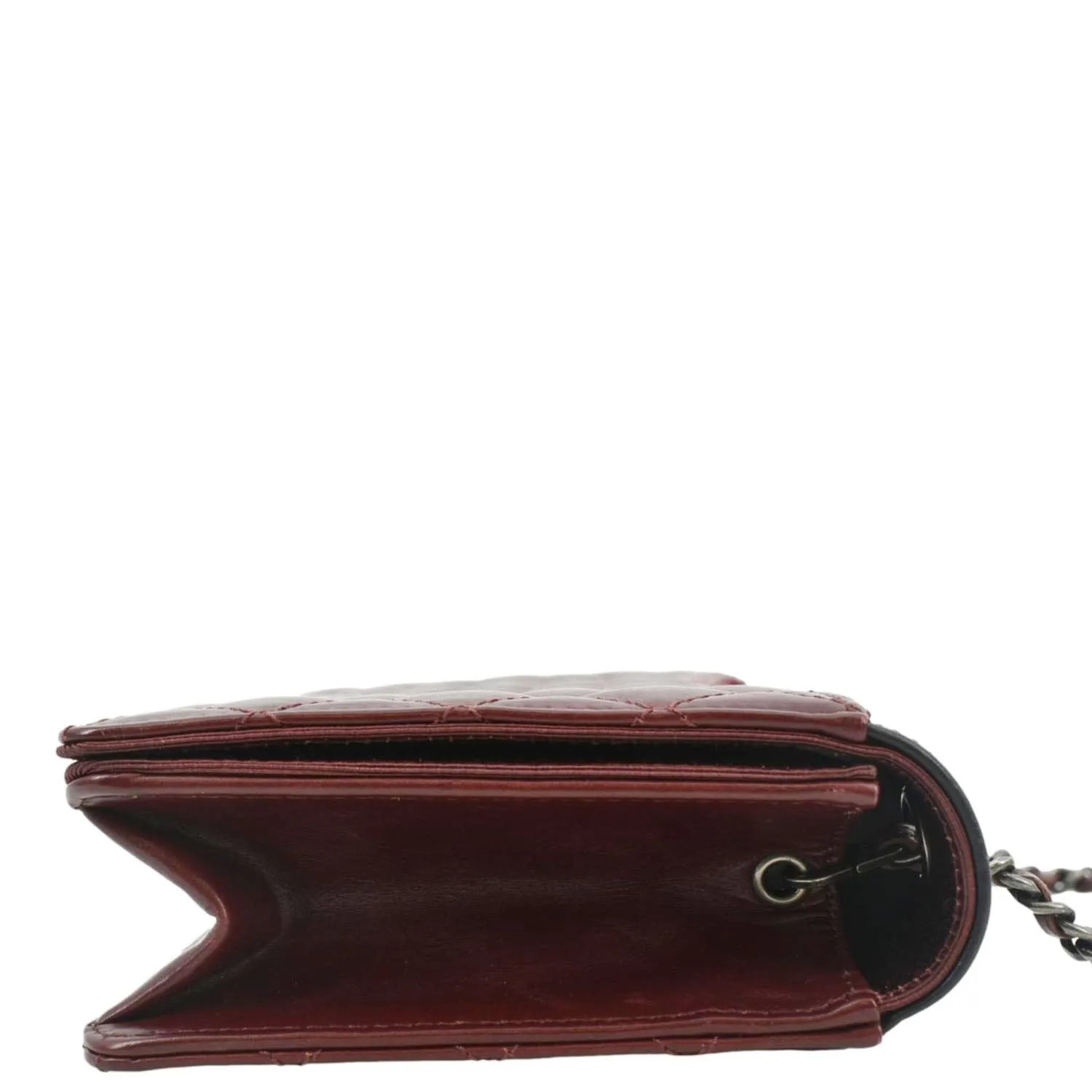 CHANEL Grosgrain Ballerine Flap Quilted Leather Crossbody Bag Maroon