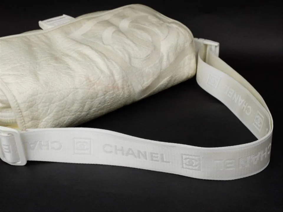 Chanel Ivory Sports Logo Jumbo Classic Flap Crossbody Bag 211857