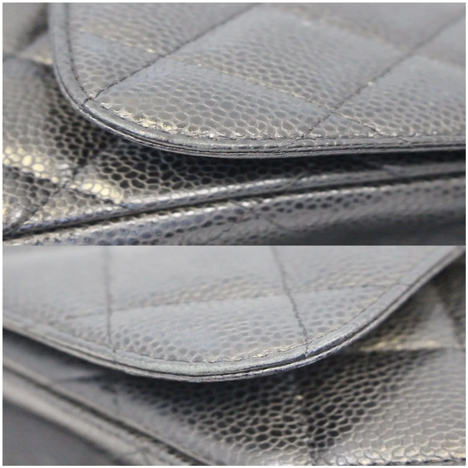 CHANEL Jumbo Classic Single Flap Caviar Leather Shoulder Bag Black