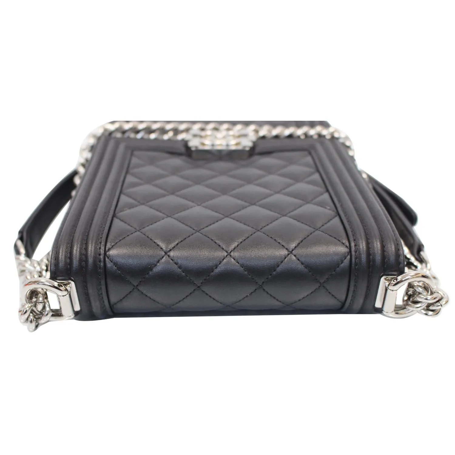 CHANEL North South Boy Lambskin Leather Crossbody Bag Black