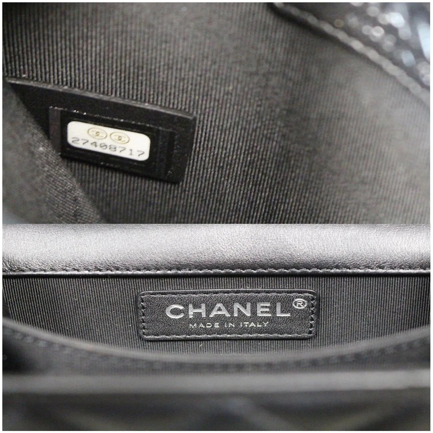 CHANEL North South Boy Lambskin Leather Crossbody Bag Black