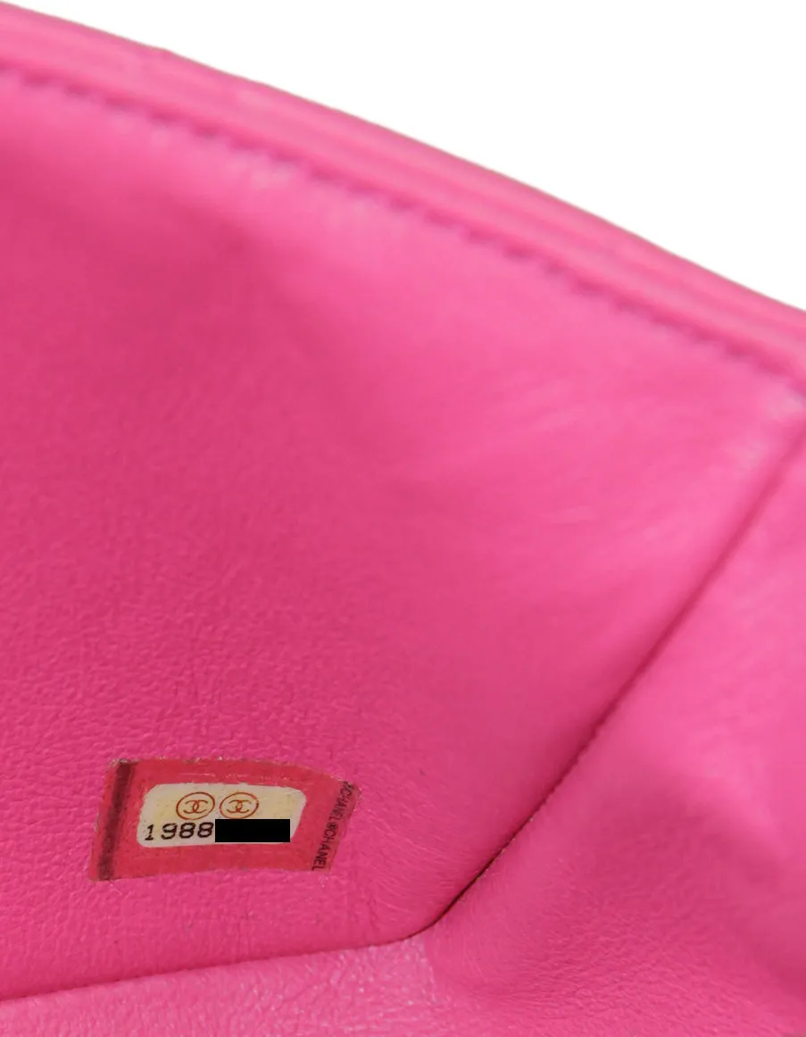 Chanel Pink Lambskin Leather Quilted Rectangular Mini Flap Bag