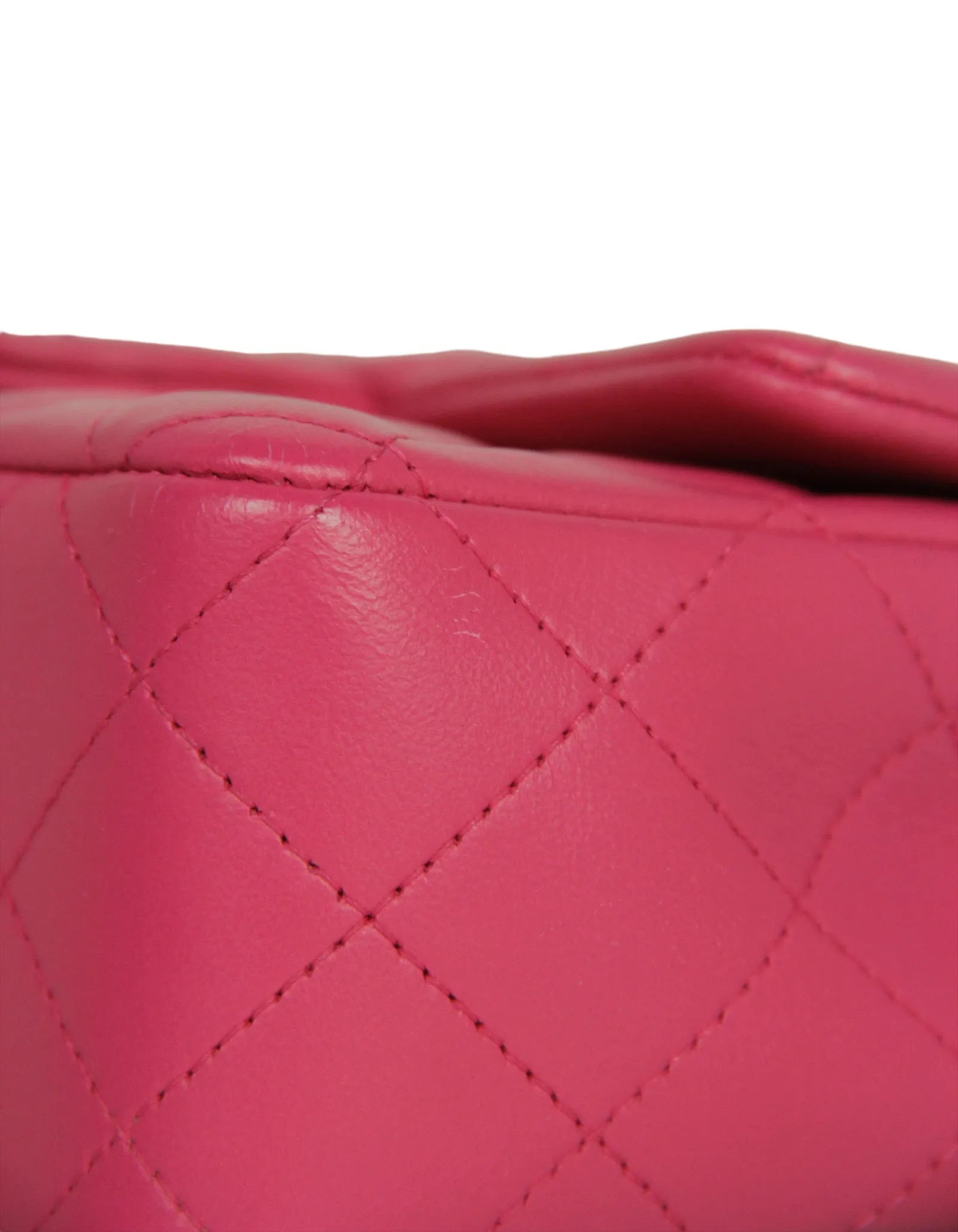 Chanel Pink Lambskin Leather Quilted Rectangular Mini Flap Bag