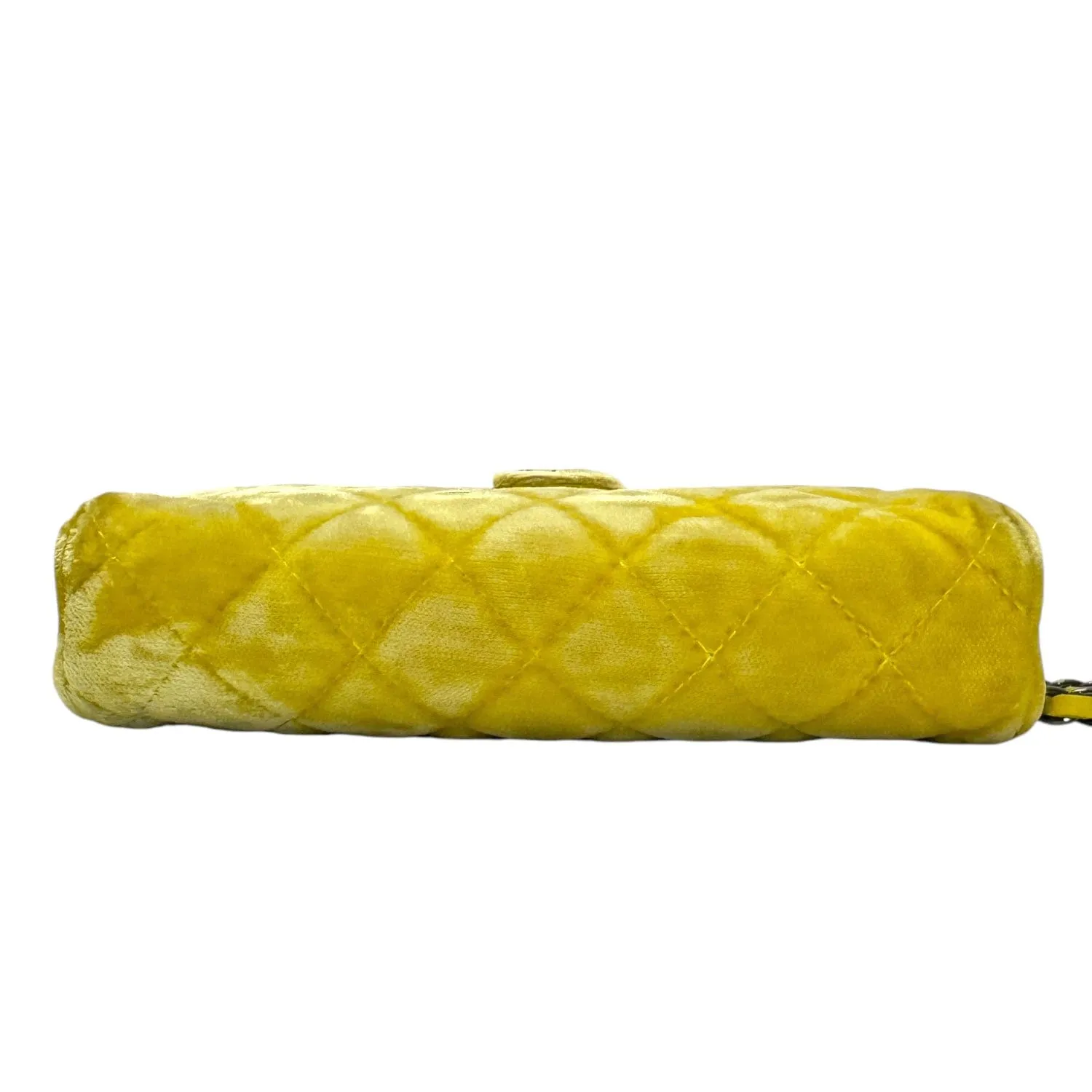 CHANEL Quilted Velvet CC Mini Phone Holder Clutch / Crossbody - Yellow
