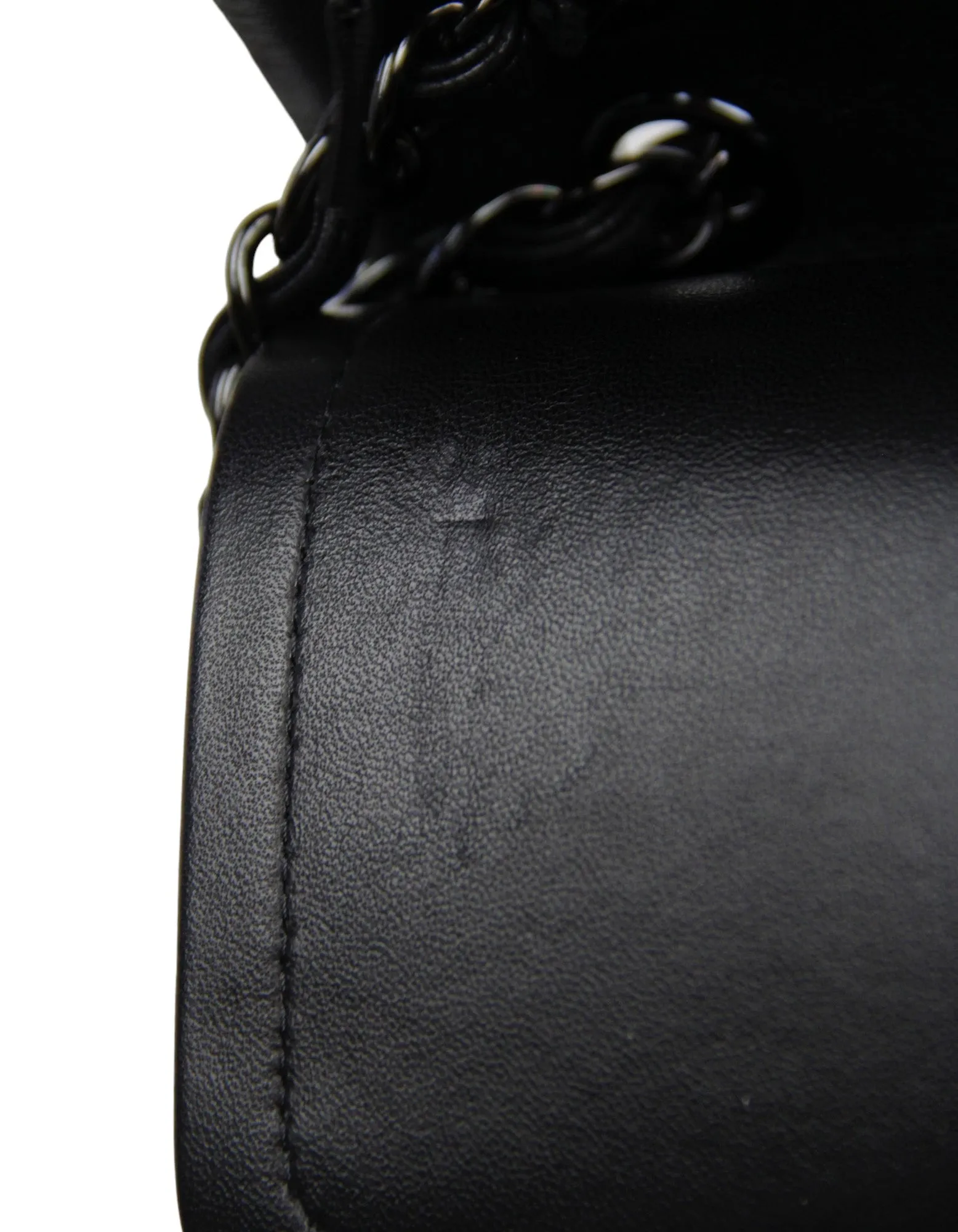Chanel SO Black Lambskin Chevron Double Flap Jumbo