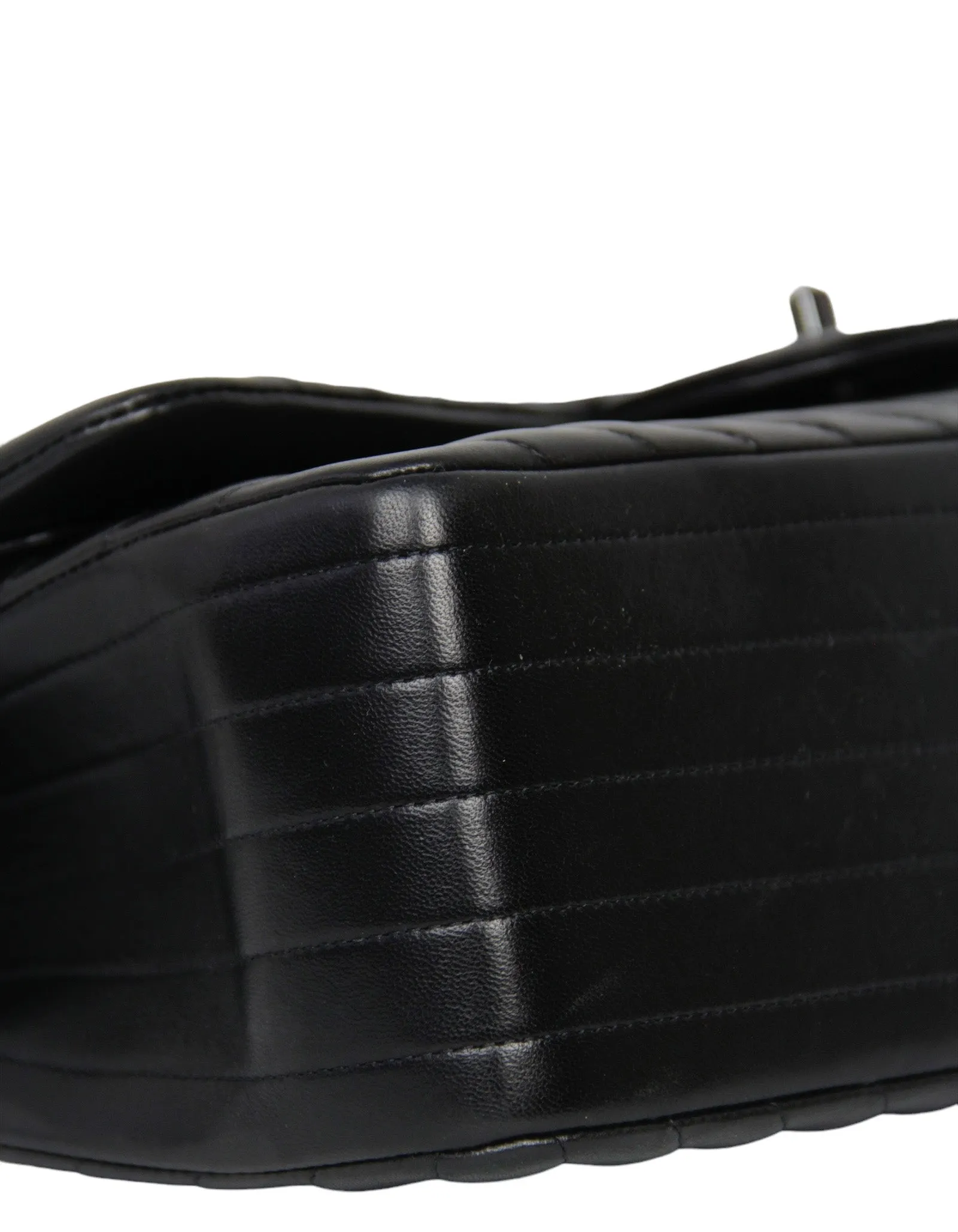 Chanel SO Black Lambskin Chevron Double Flap Jumbo
