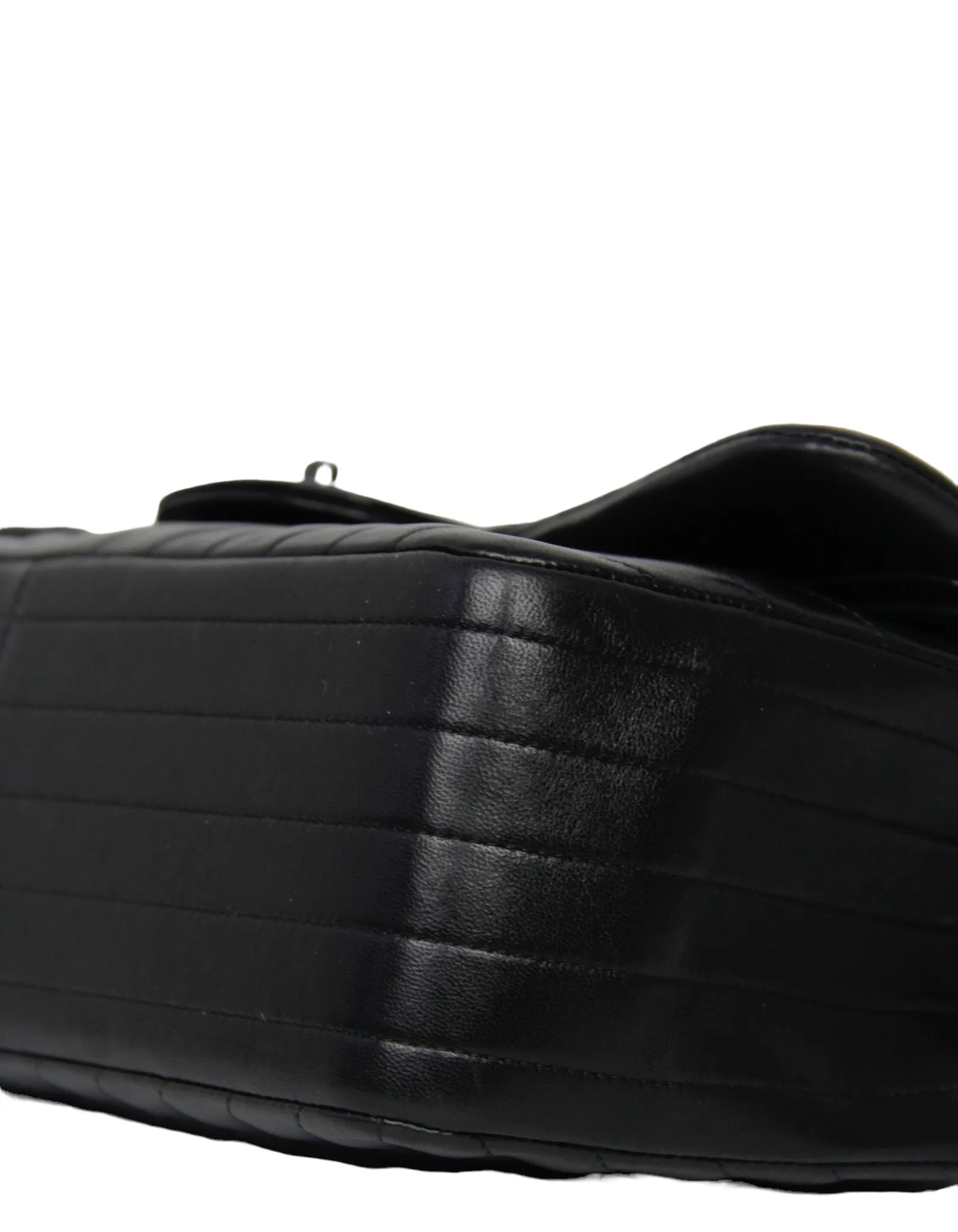 Chanel SO Black Lambskin Chevron Double Flap Jumbo