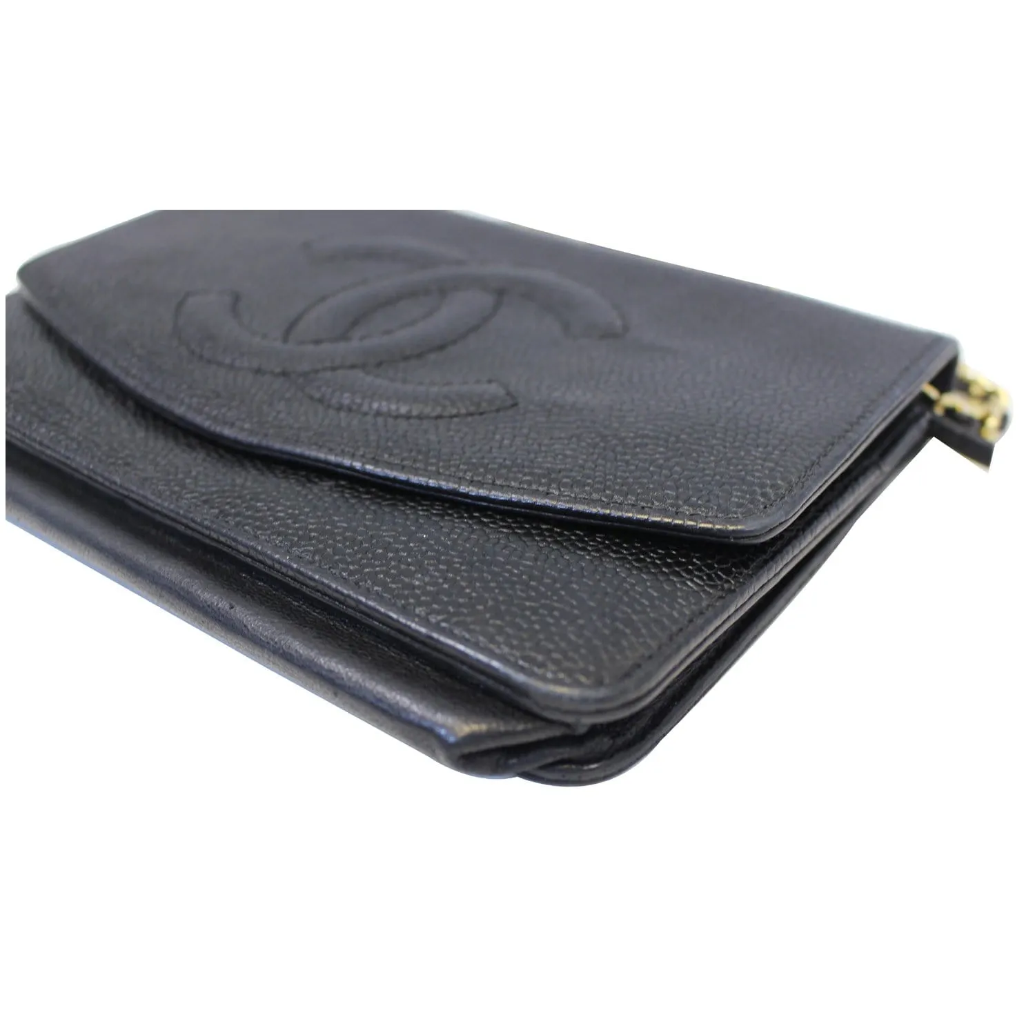 CHANEL Timeless WOC Caviar Leather Clutch Crossbody Bag Black