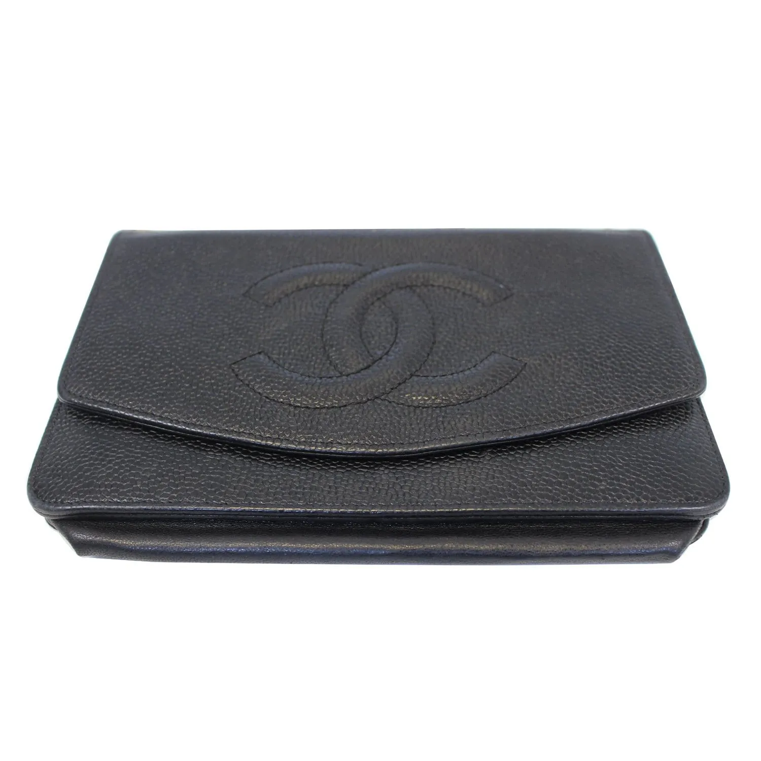CHANEL Timeless WOC Caviar Leather Clutch Crossbody Bag Black