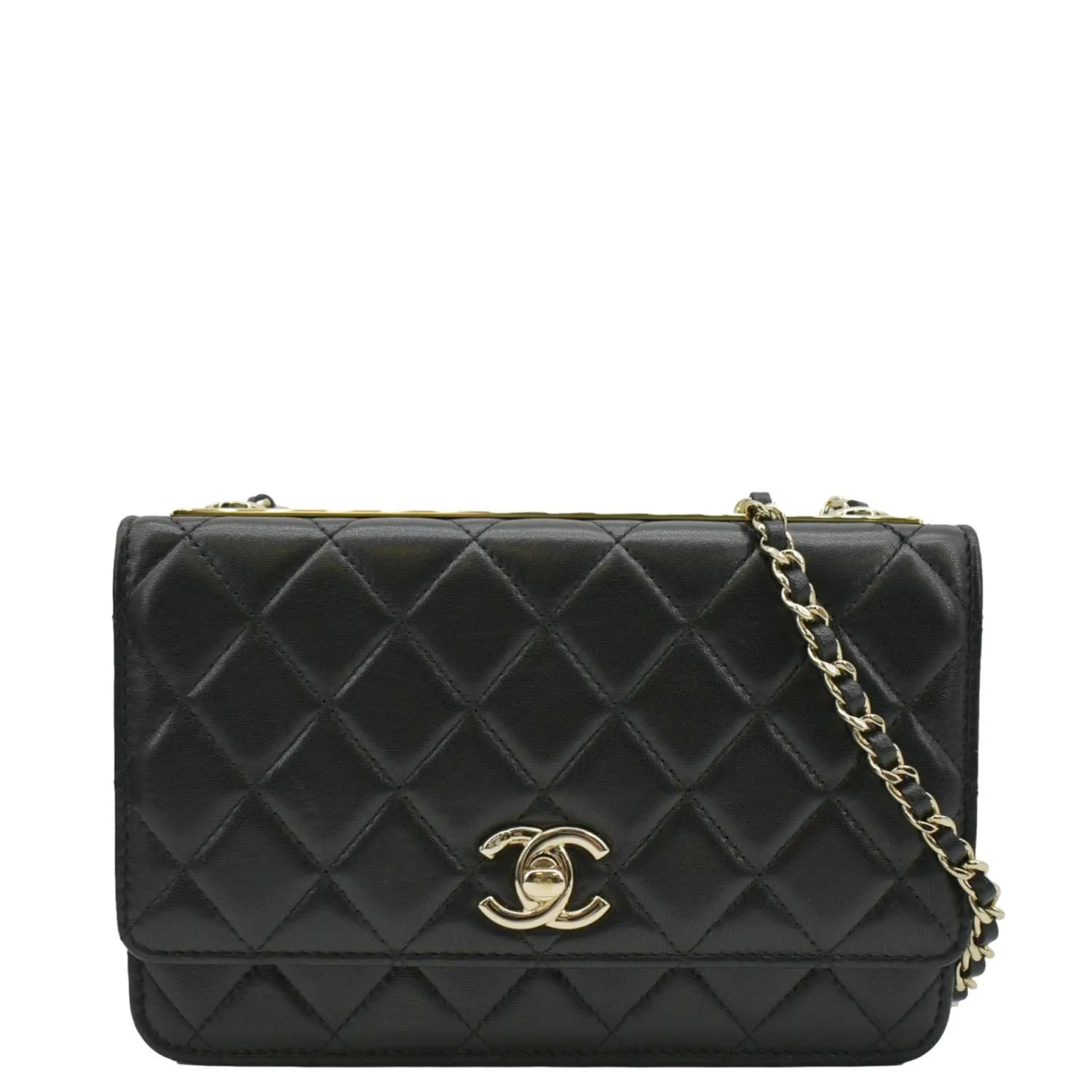 CHANEL Trendy CC Woc Lambskin Leather Crossbody Bag Black