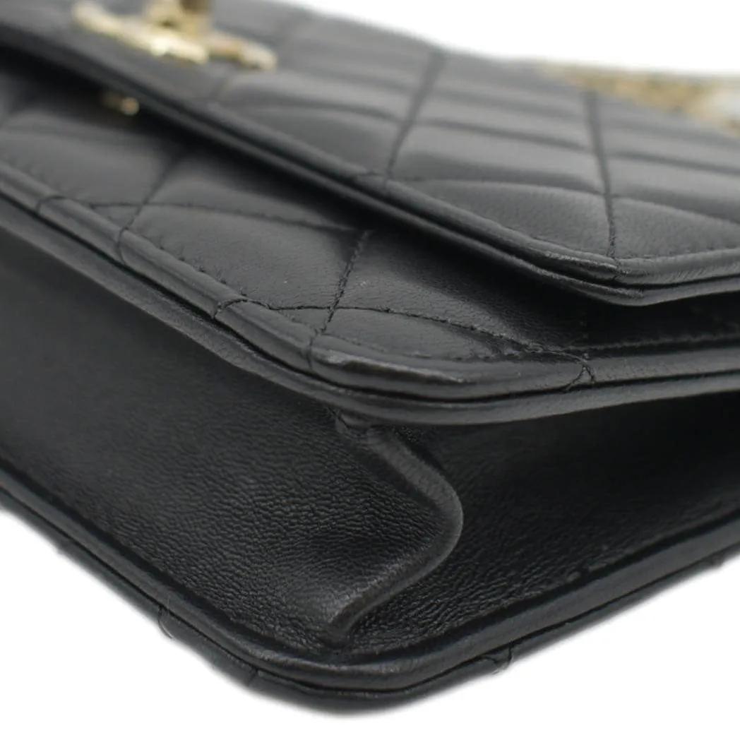 CHANEL Trendy CC Woc Lambskin Leather Crossbody Bag Black