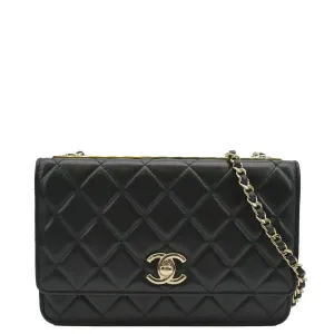 CHANEL Trendy CC Woc Lambskin Leather Crossbody Bag Black