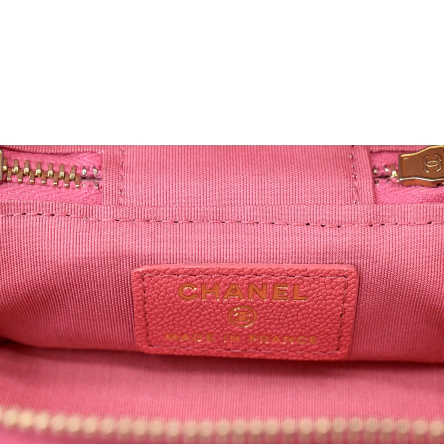 CHANEL Vanity Case Small Leather Crossbody Bag Pink