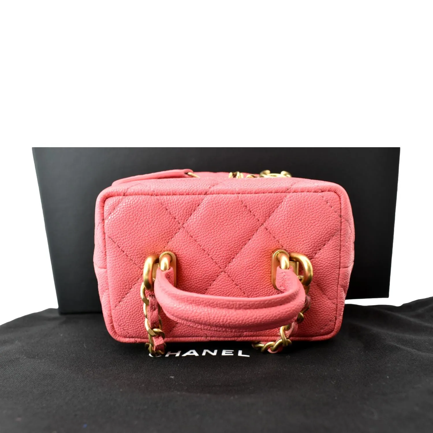 CHANEL Vanity Case Small Leather Crossbody Bag Pink