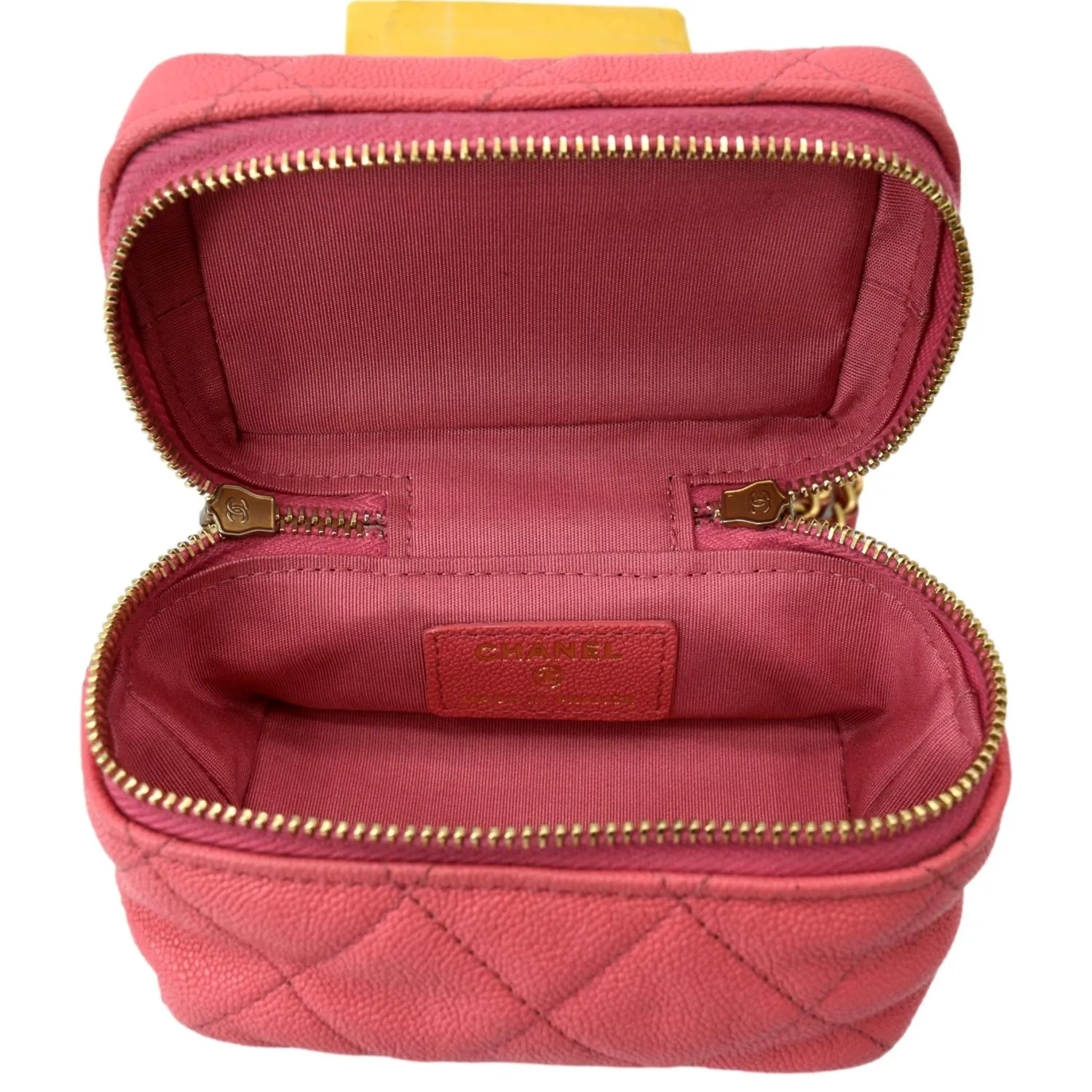 CHANEL Vanity Case Small Leather Crossbody Bag Pink