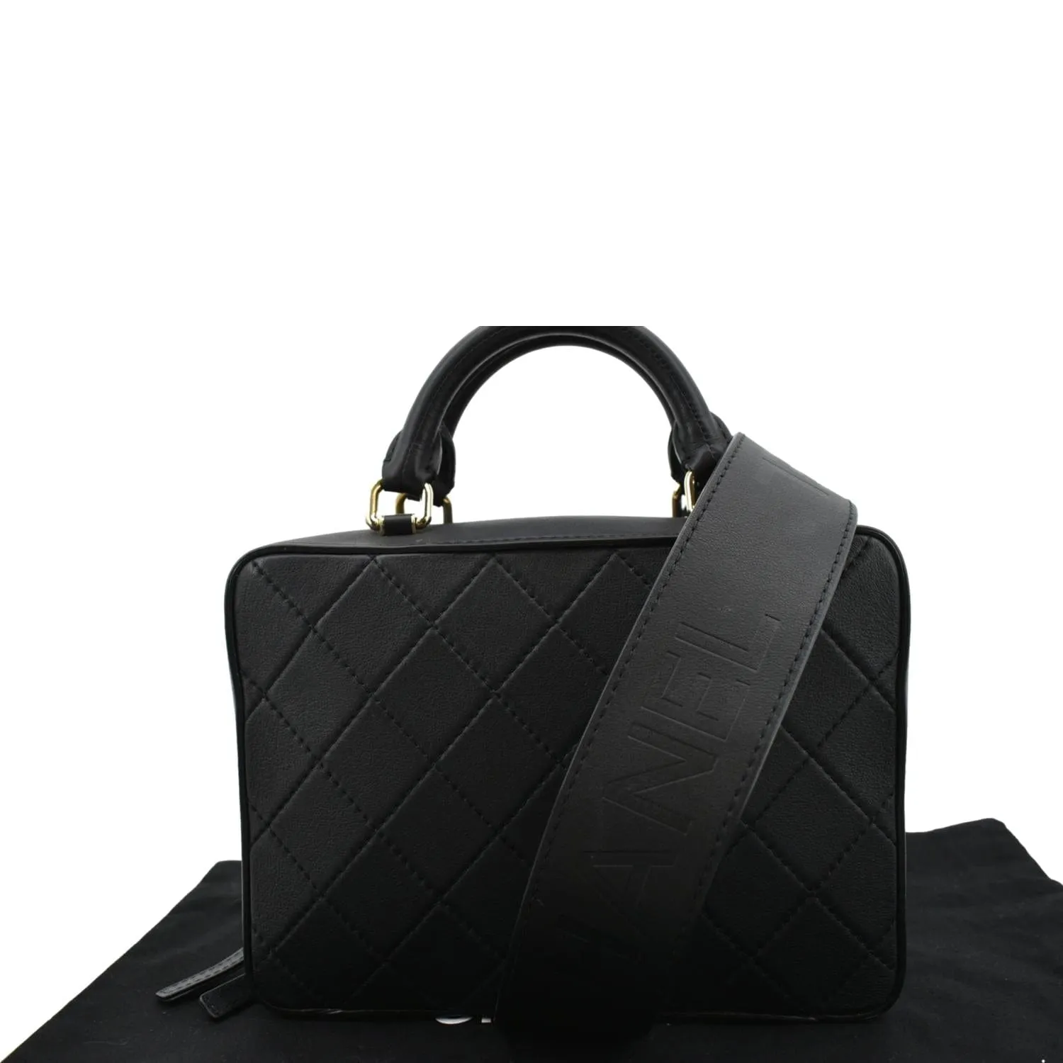 CHANEL Vanity Leather Crossbody Bag Black- sold