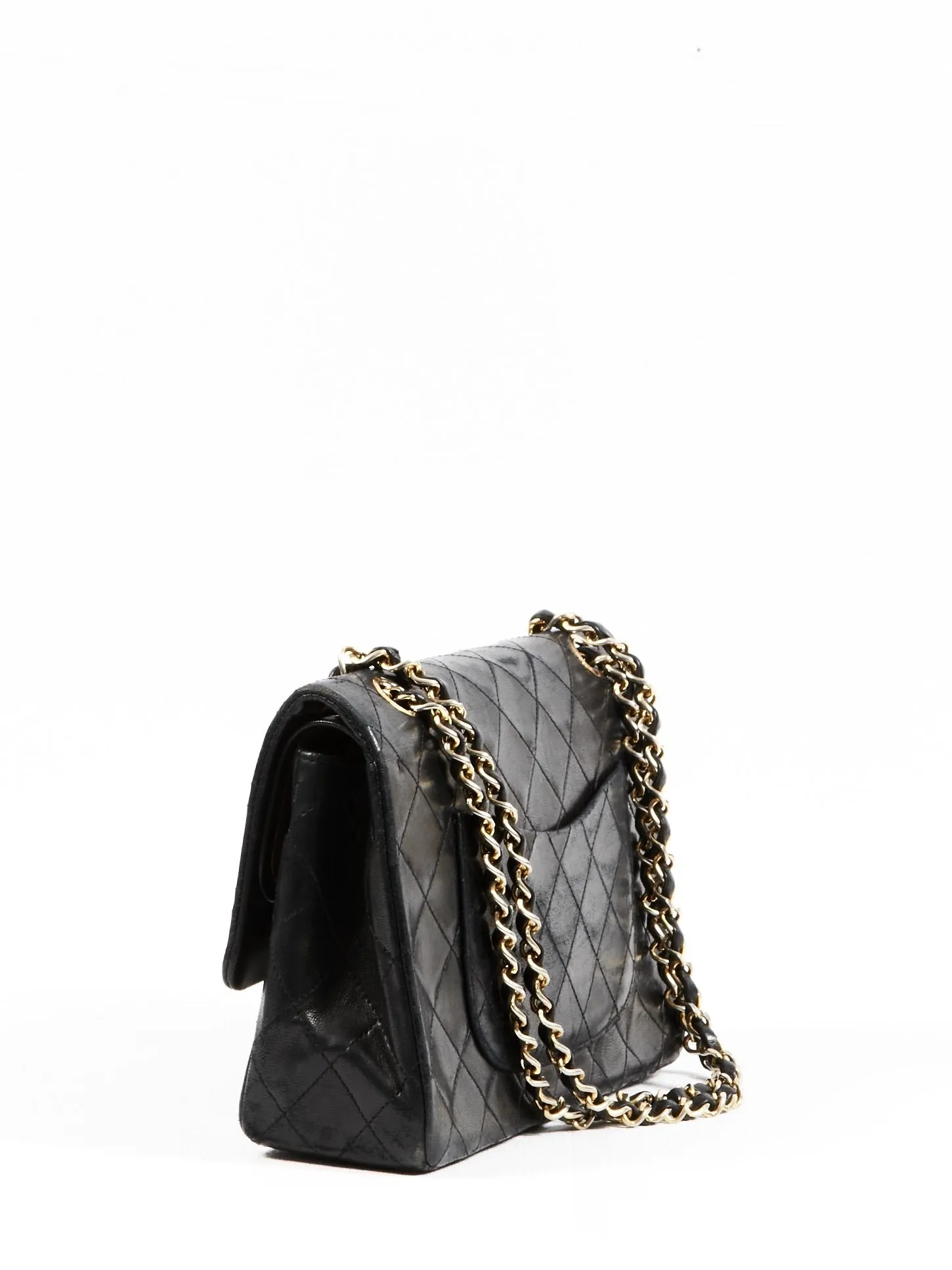 Chanel Vintage Black Lambskin Medium Classic Double Flap Bag GHW
