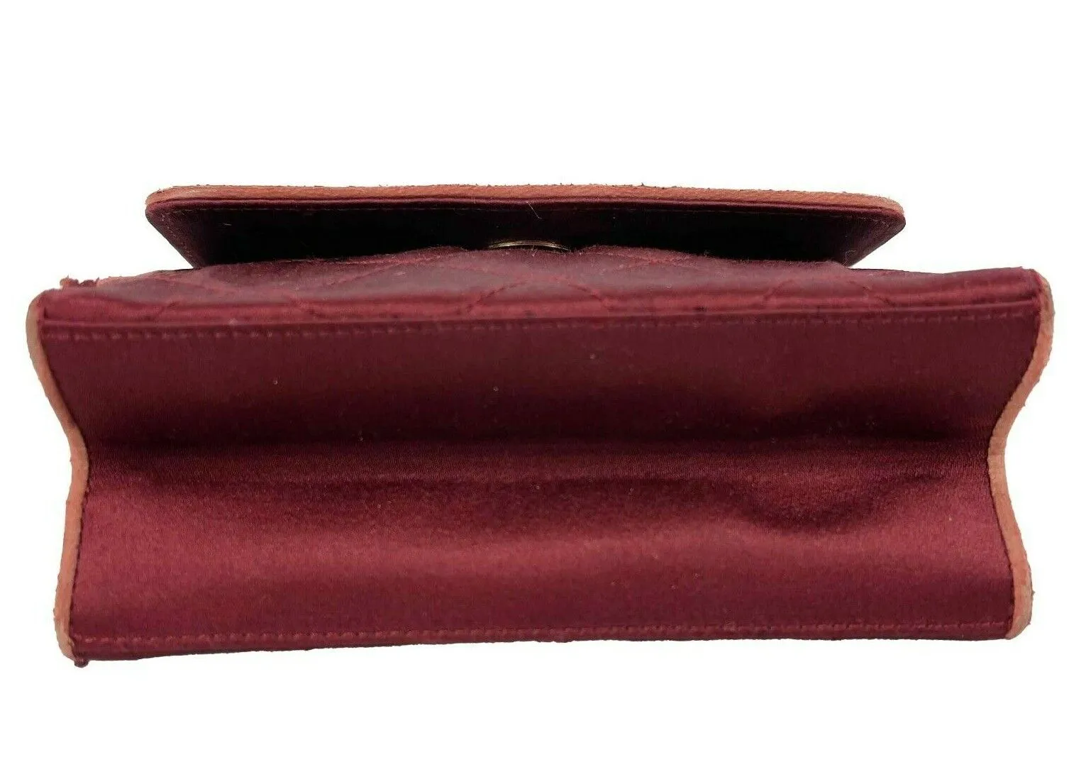 CHANEL - Vintage Mini Satin Quilted Rope Shoulder Crossbody - Burgundy / Black