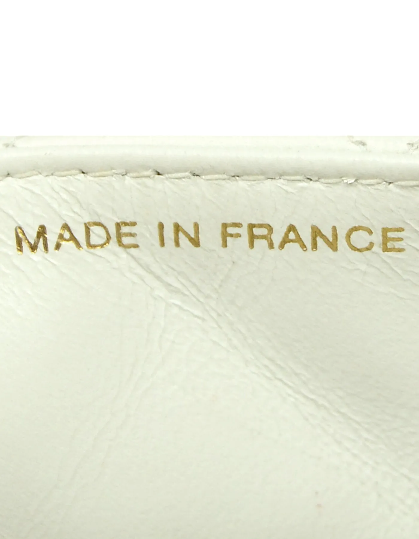 Chanel White Lambskin Leather Quilted Square Mini Flap Classic Bag