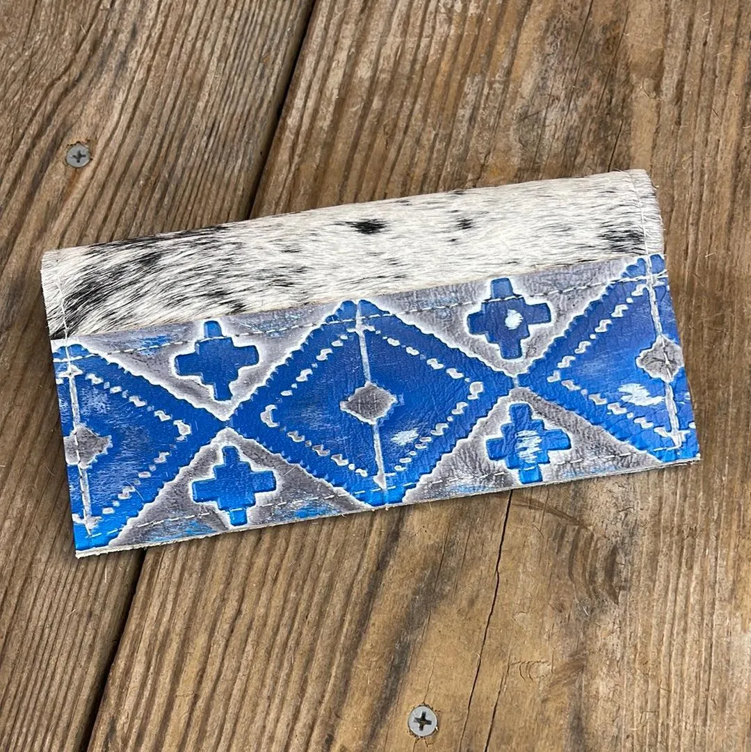 Checkbook Cover - Black & White w/ Rocky Mountain Navajo