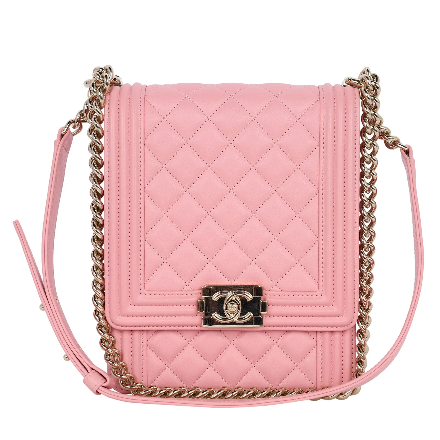Chevron Quilted Lambskin North-South Le Boy
