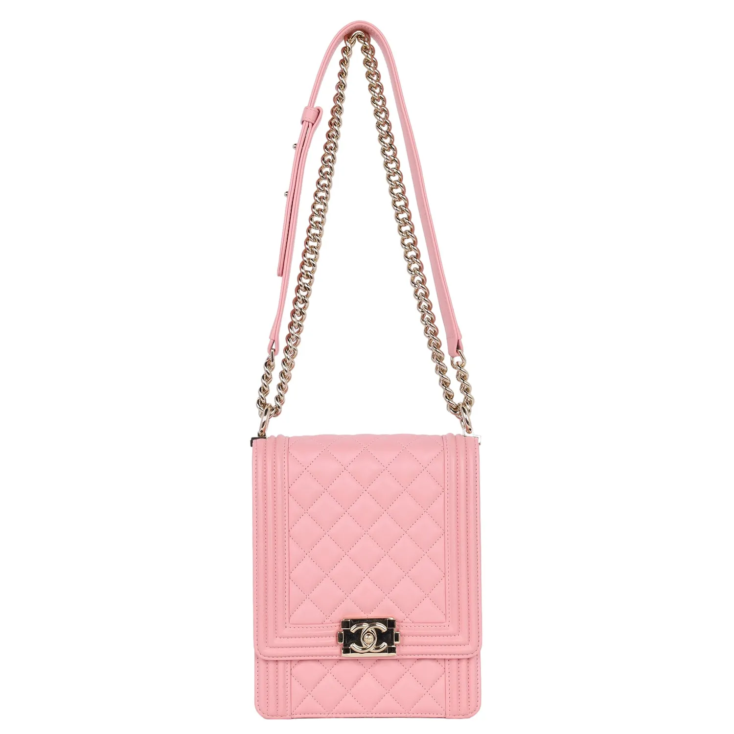 Chevron Quilted Lambskin North-South Le Boy