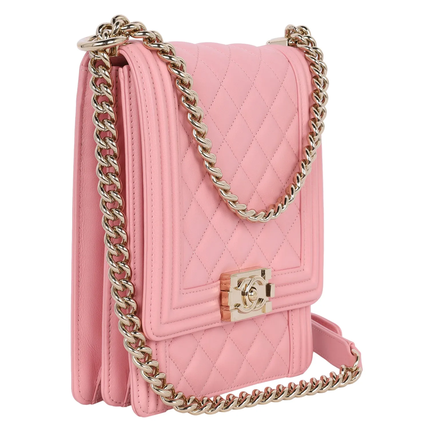Chevron Quilted Lambskin North-South Le Boy