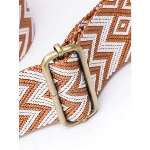 Chic Brown Crescent Strap Crossbody Bag with Removable Leather Strap