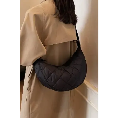 Chic Brown Plaid Quilted Adjustable Strap Crossbody Bag