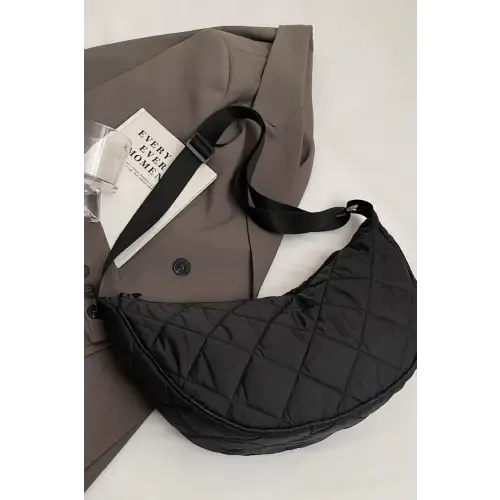 Chic Brown Plaid Quilted Adjustable Strap Crossbody Bag