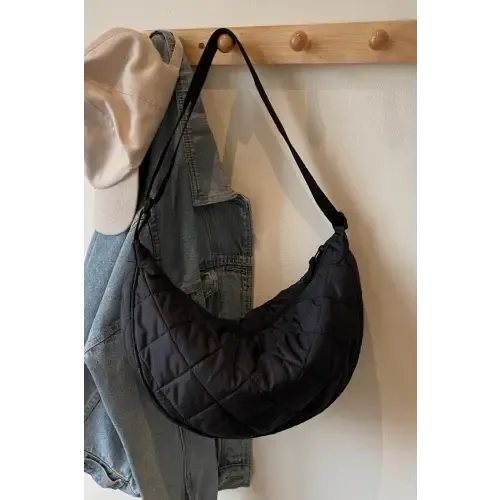 Chic Brown Plaid Quilted Adjustable Strap Crossbody Bag