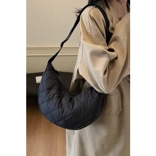 Chic Brown Plaid Quilted Adjustable Strap Crossbody Bag