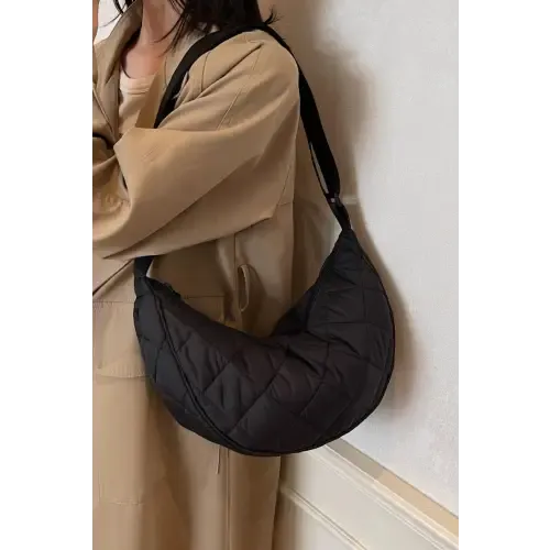 Chic Brown Plaid Quilted Adjustable Strap Crossbody Bag