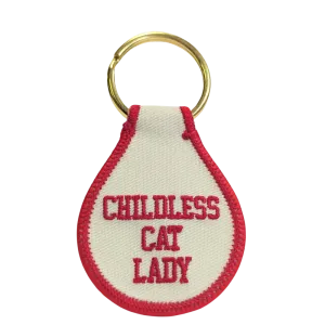 Childless Cat Lady Embroidered Key Tag