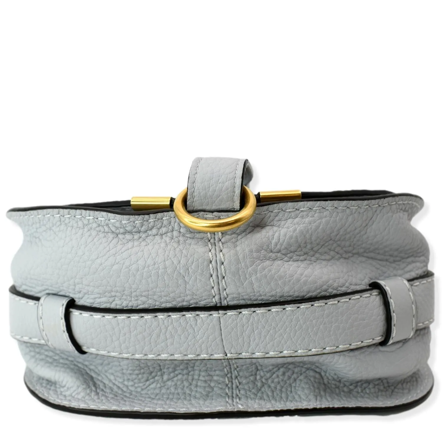 Chloe Marcie Mini Round Calfskin Leather Crossbody Bag Cashmere Grey