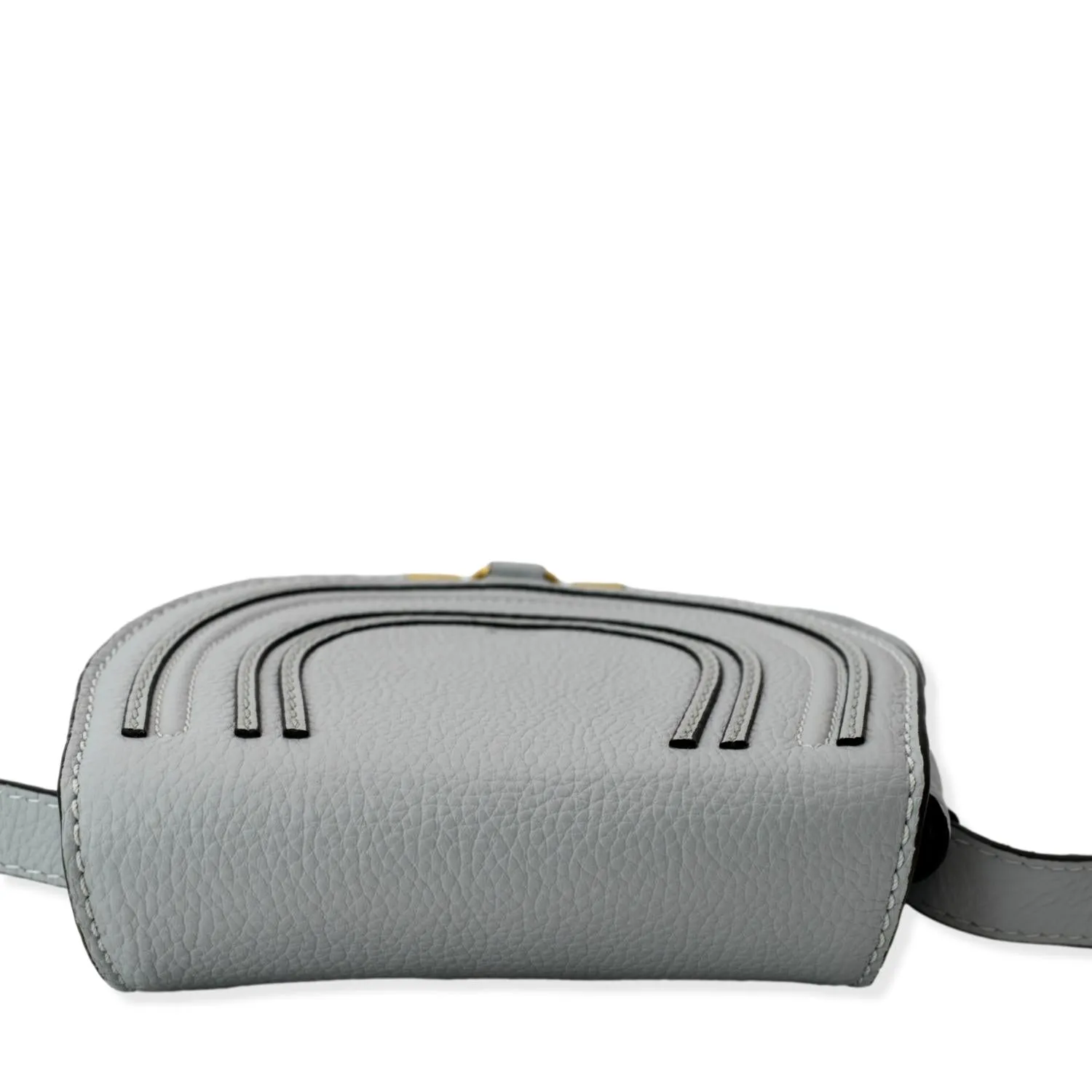 Chloe Marcie Mini Round Calfskin Leather Crossbody Bag Cashmere Grey