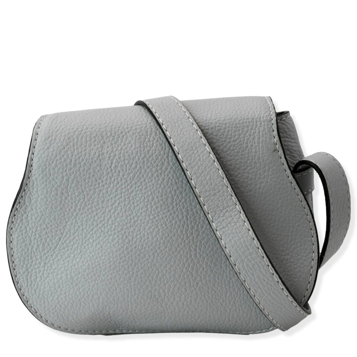 Chloe Marcie Mini Round Calfskin Leather Crossbody Bag Cashmere Grey