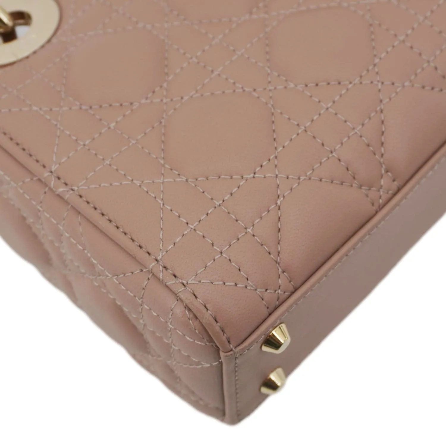 CHRISTIAN DIOR Lady Dior Mini Cannage Leather Crossbody Bag Rose