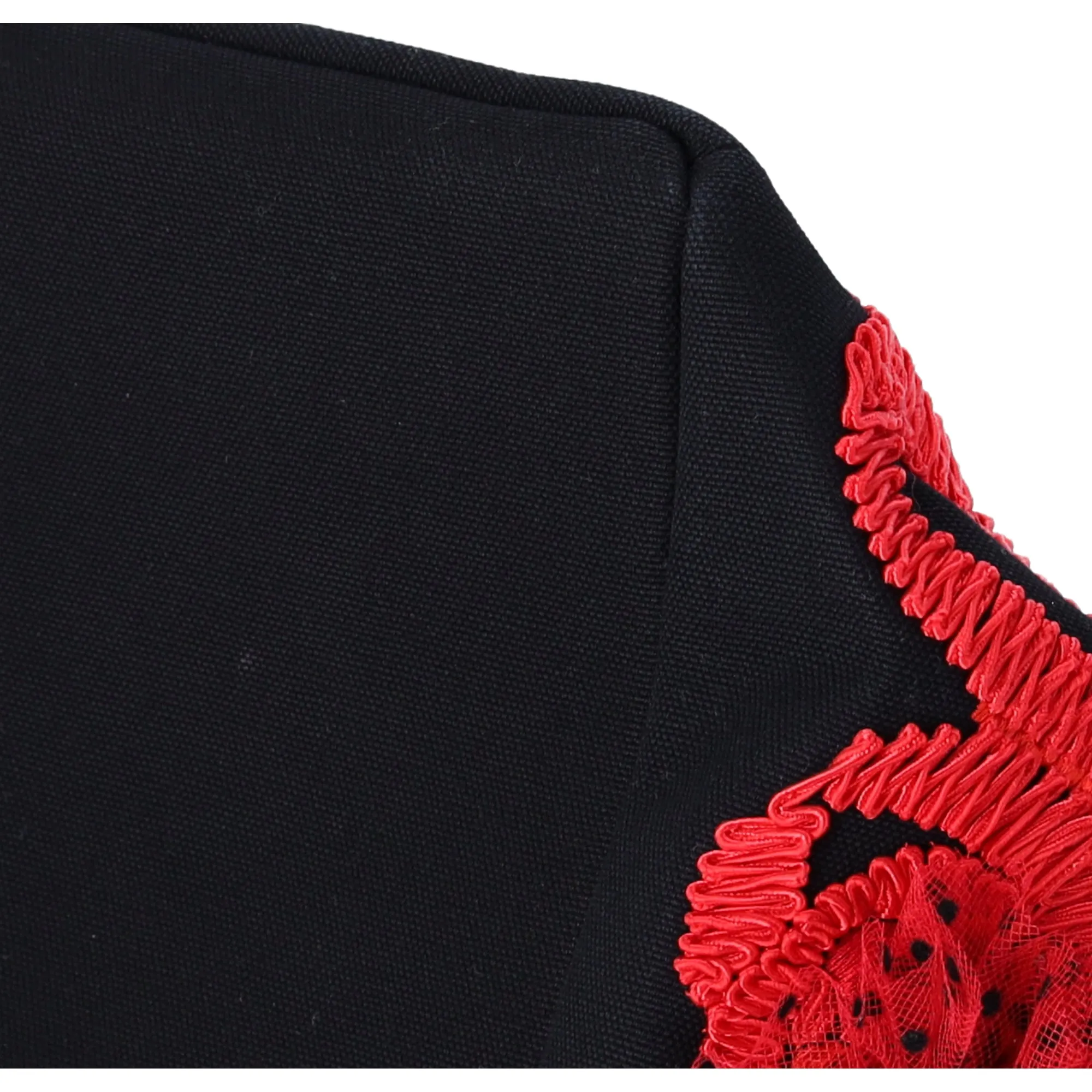 Christian Louboutin Flamencaba Small Tote in Embroidered Toile Black