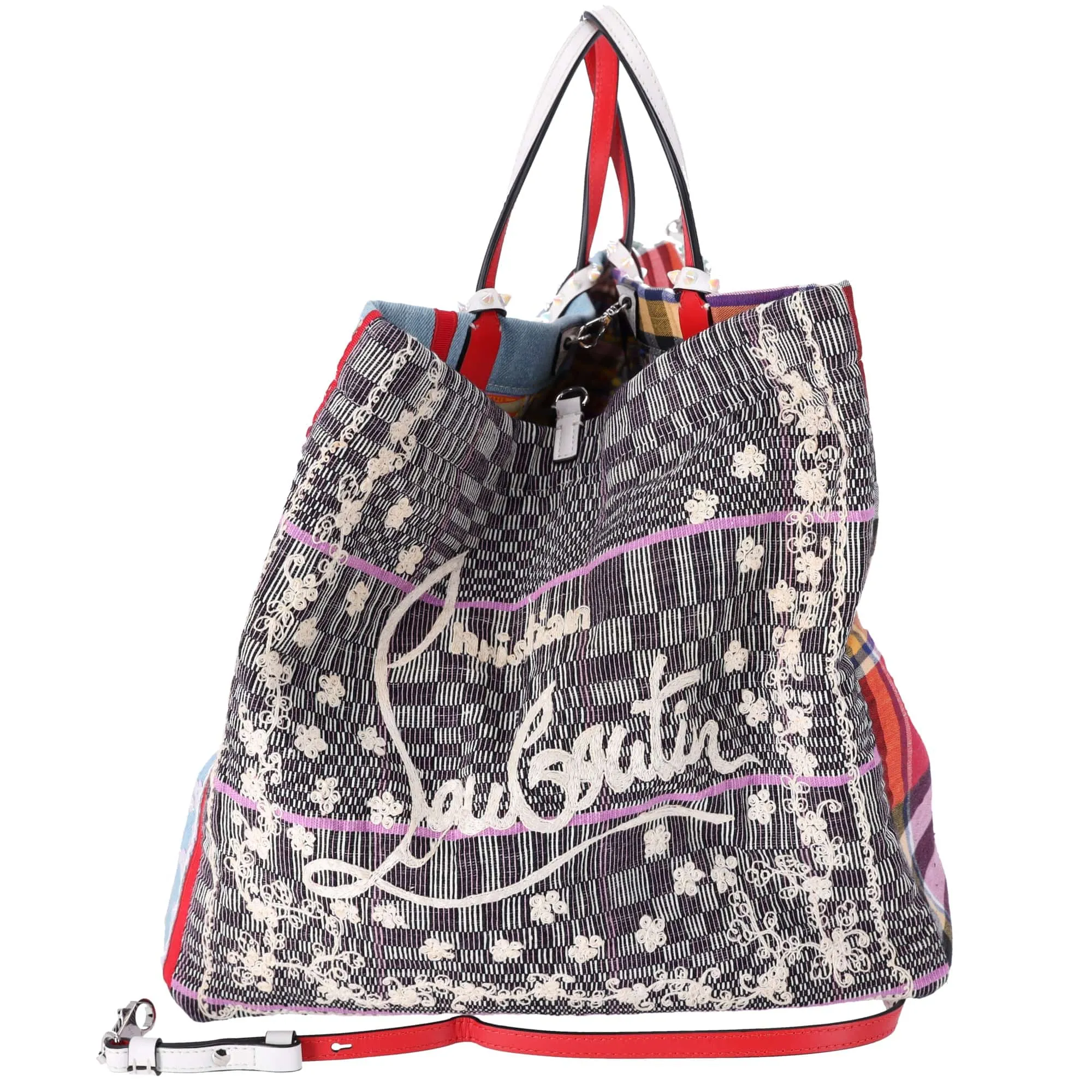 Christian Louboutin Manilacaba Caba Large Tote Motif Embroidered Multicolor