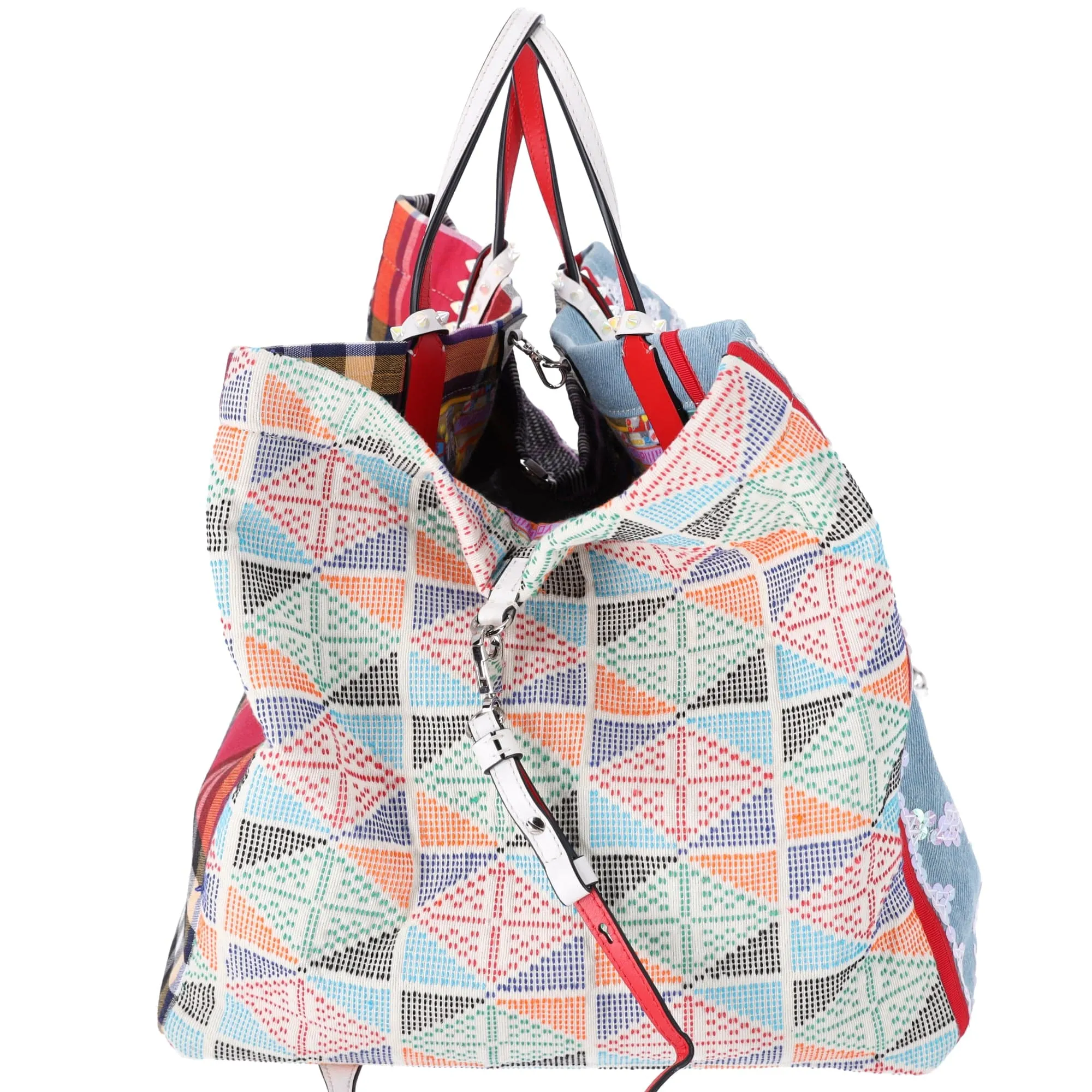 Christian Louboutin Manilacaba Caba Large Tote Motif Embroidered Multicolor