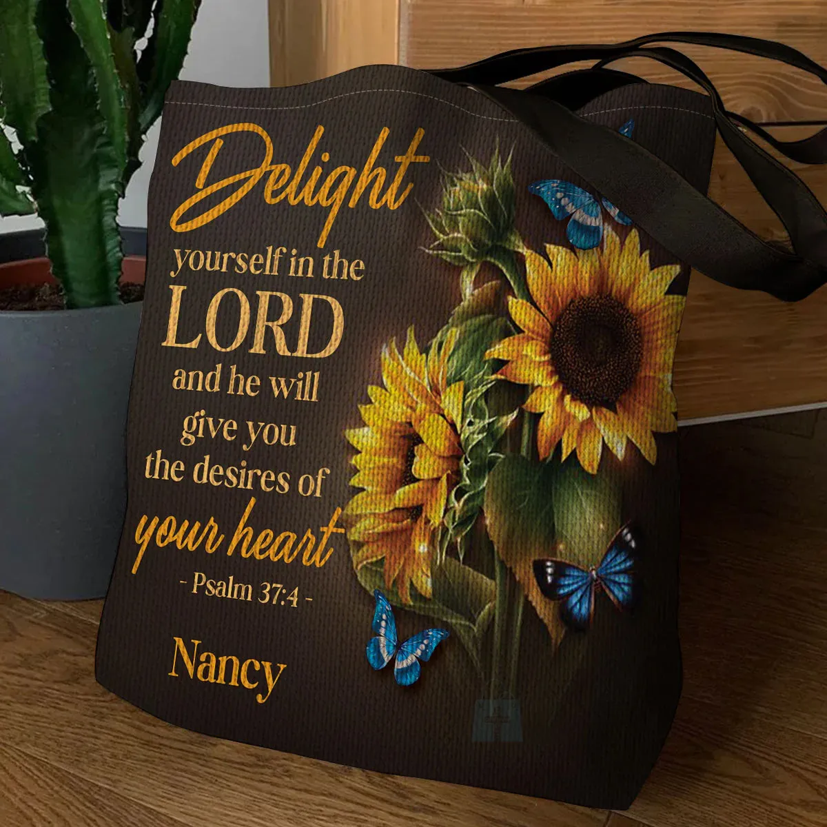 Christianart Designer Handbags, Delight Yourself In The Lord, Personalized Gifts, Gifts for Women.