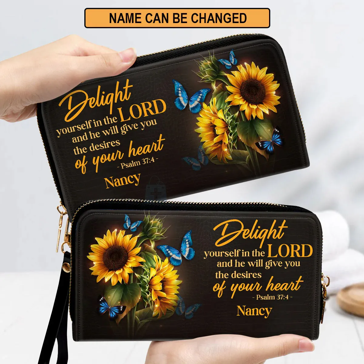 Christianart Designer Handbags, Delight Yourself In The Lord, Personalized Gifts, Gifts for Women.