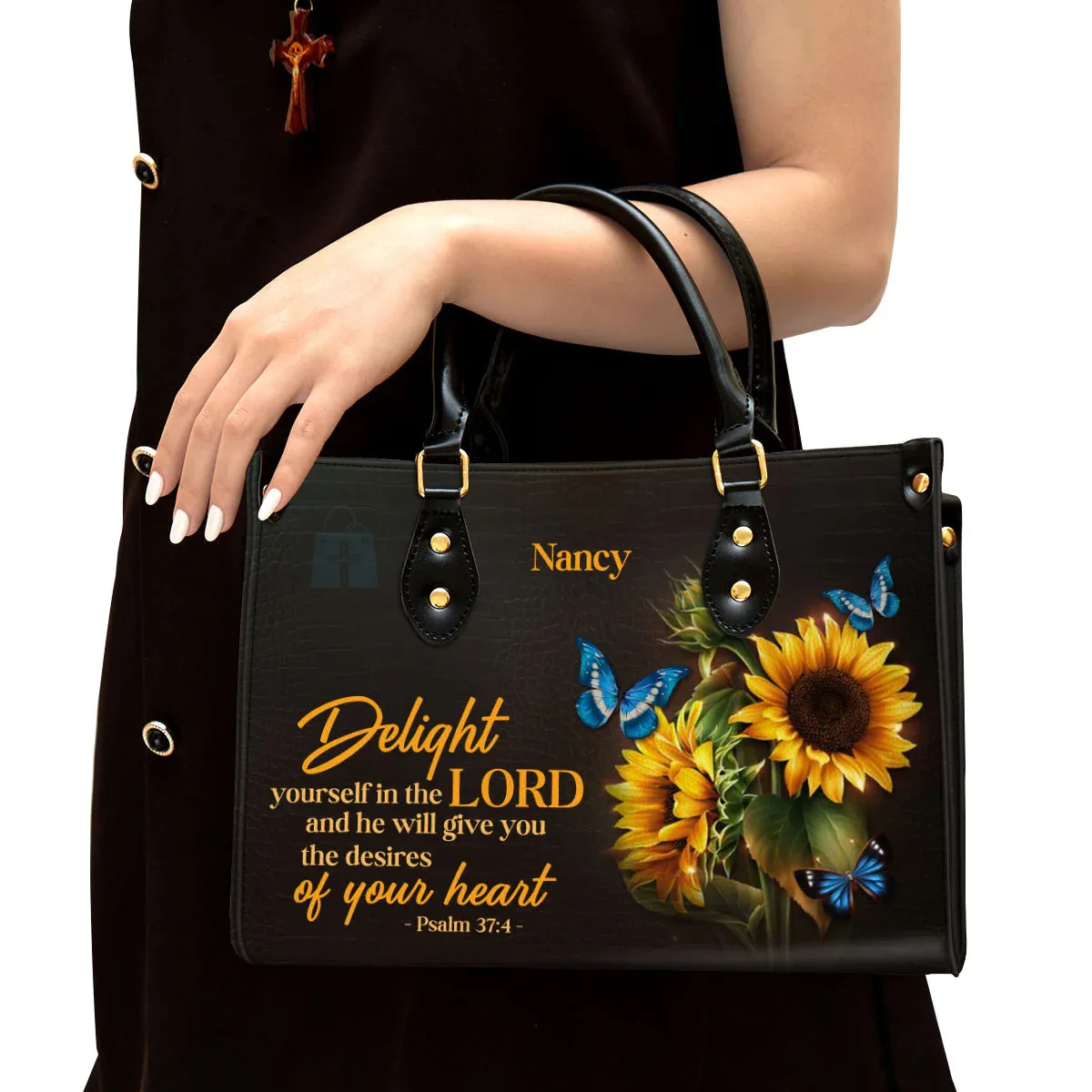 Christianart Designer Handbags, Delight Yourself In The Lord, Personalized Gifts, Gifts for Women.