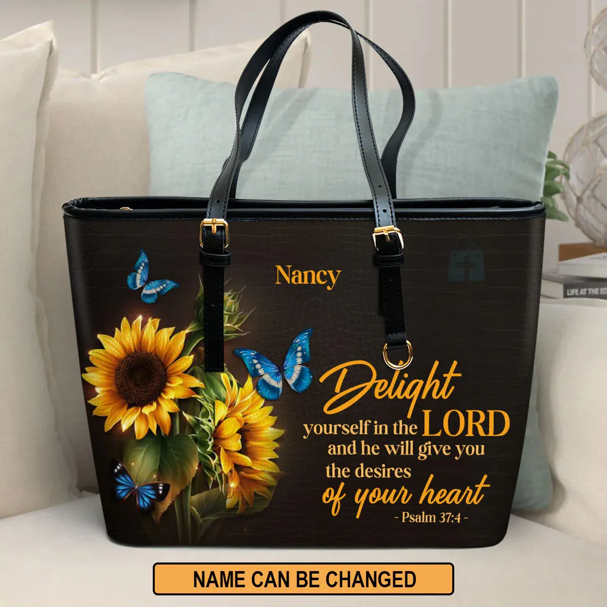 Christianart Designer Handbags, Delight Yourself In The Lord, Personalized Gifts, Gifts for Women.