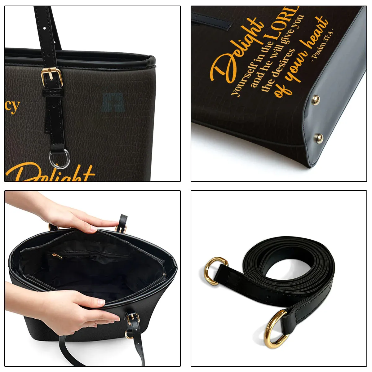 Christianart Designer Handbags, Delight Yourself In The Lord, Personalized Gifts, Gifts for Women.