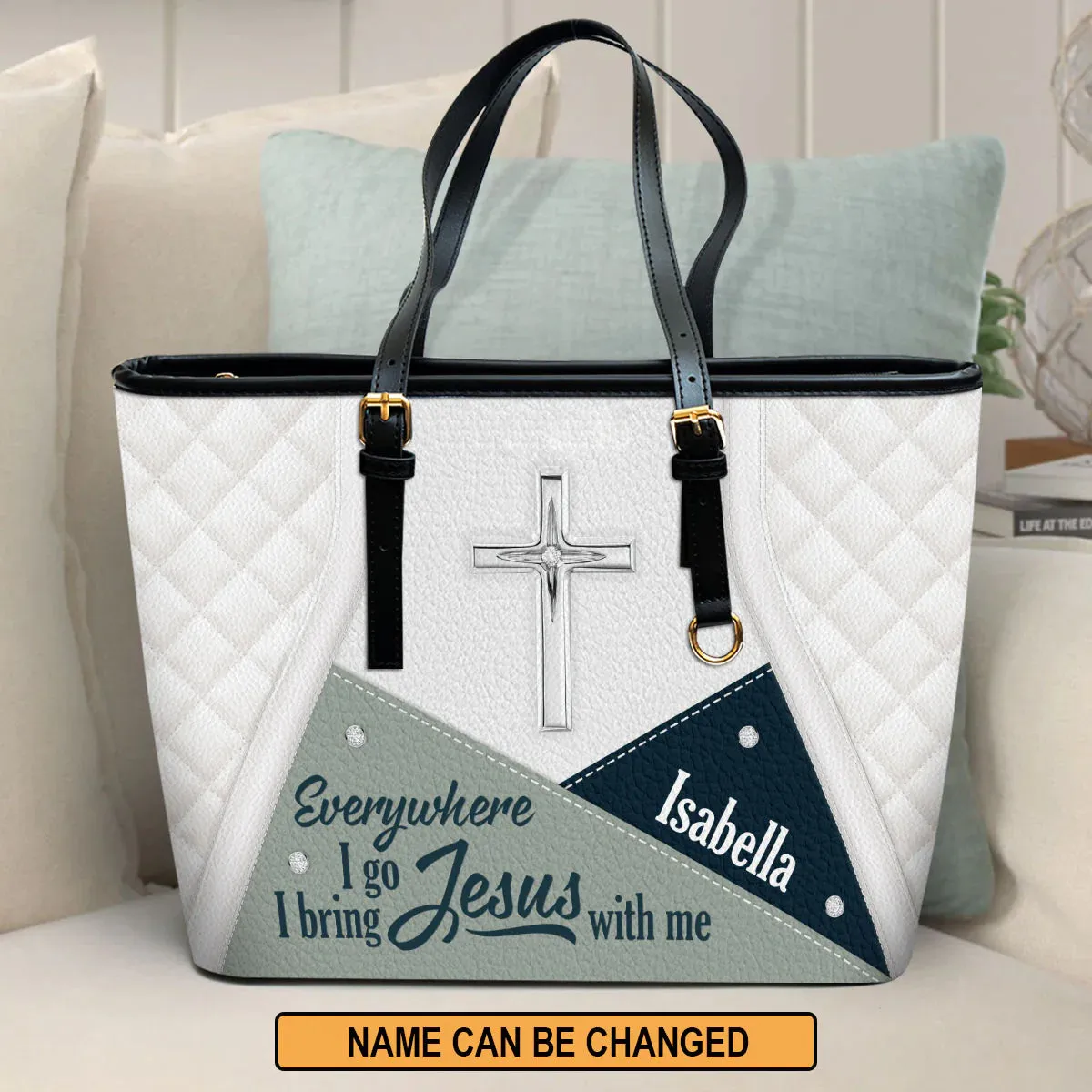 Christianart Designer Handbags, Everywhere I Go, I Bring Jesus With Me, Personalized Gifts, Gifts for Women, Christmas Gift.