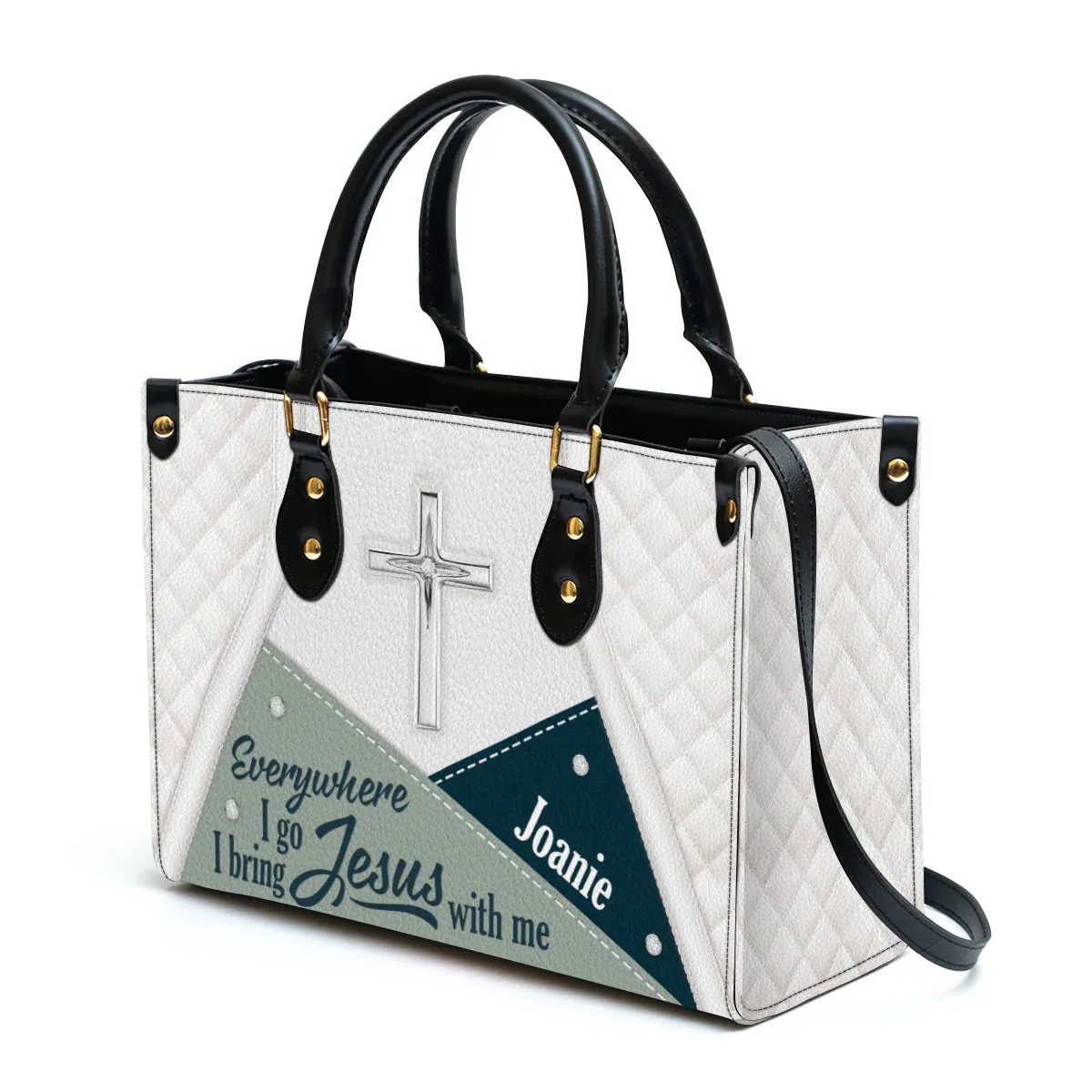 Christianart Designer Handbags, Everywhere I Go, I Bring Jesus With Me, Personalized Gifts, Gifts for Women, Christmas Gift.